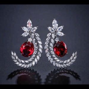 Unique pear shaped drop earrings